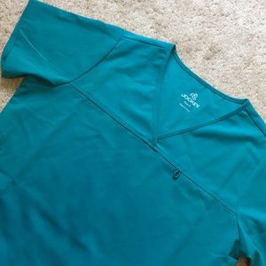 Jockey teal scrub top